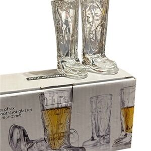 New Set Of 6 Cowboy Boot Shot Glasses